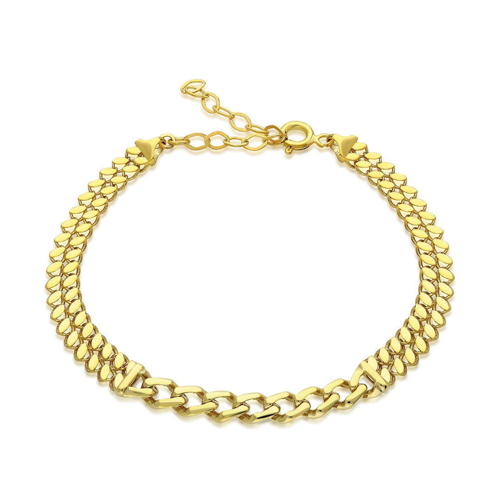 Küba Zincir Bağlantı Bilezik - 925 GÜMÜŞ