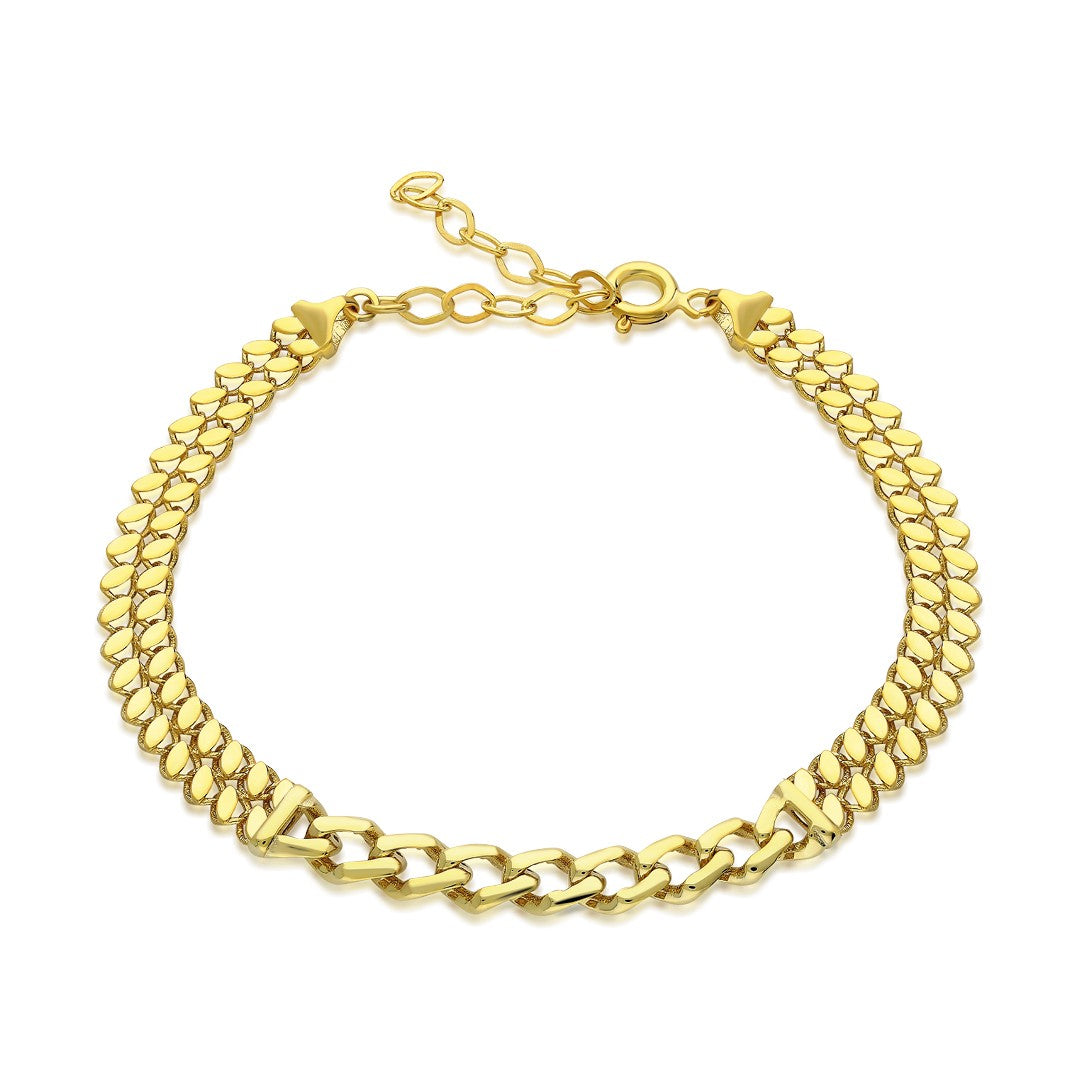 Küba Zincir Bağlantı Bilezik - 925 GÜMÜŞ