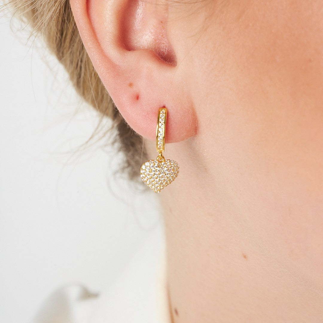 Kalpli Taşlı Küpe - 925 GÜMÜŞ