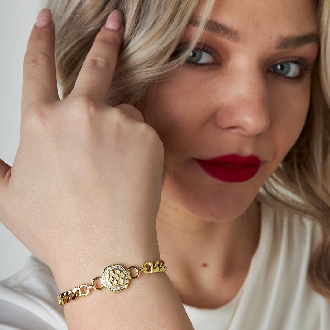 Altıgen Gurme Bileklik - 925 GÜMÜŞ