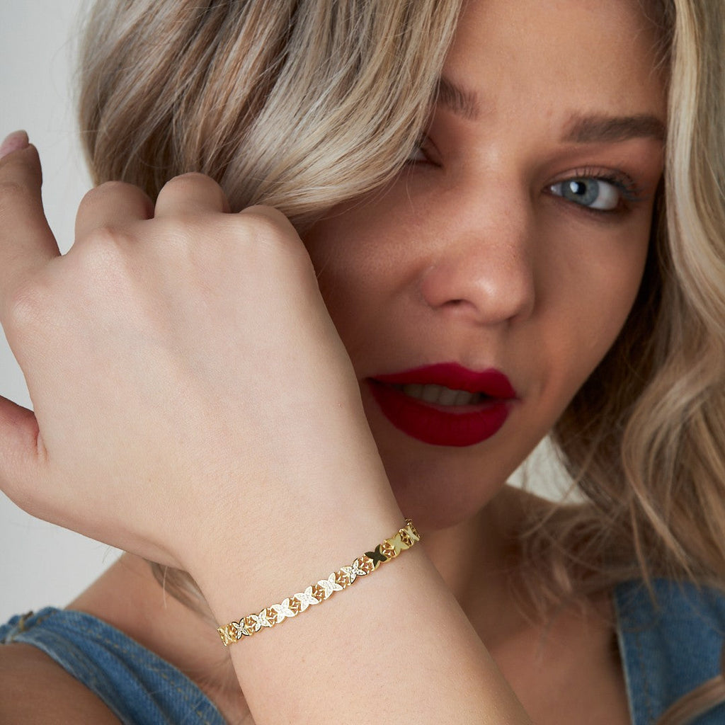 Kelebek Sıra Bilezik - 925 GÜMÜŞ