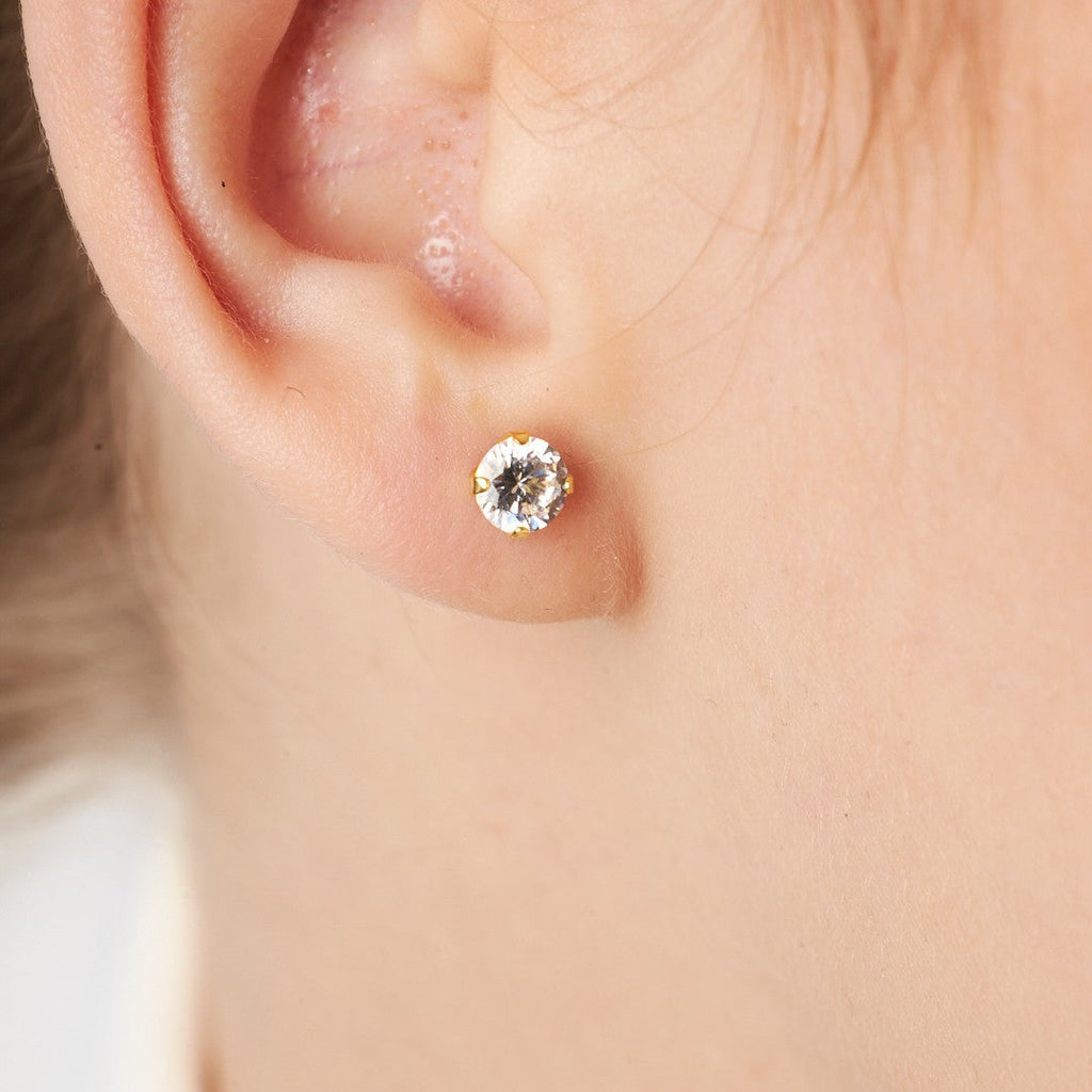 Tek Taş Küpe - 925 GÜMÜŞ