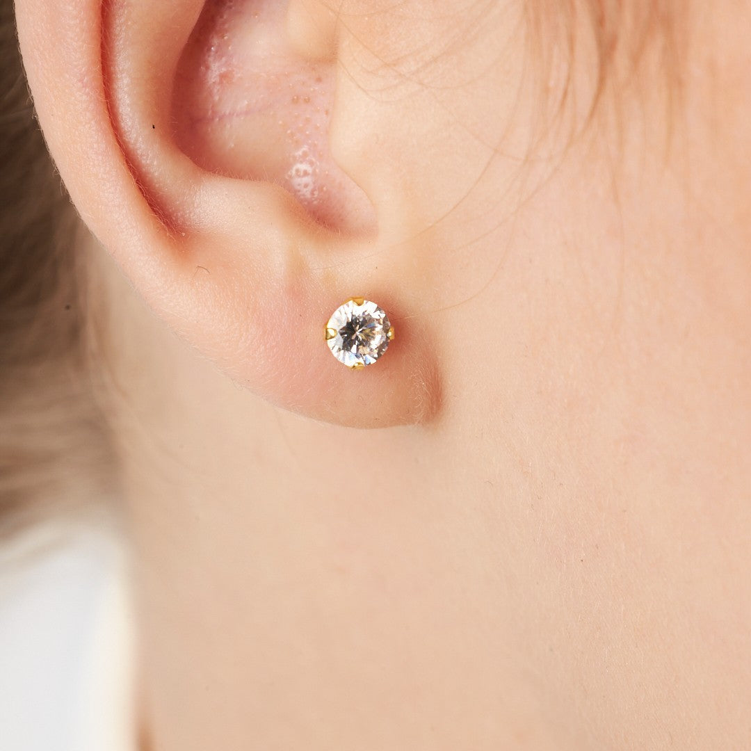 Tek Taş Küpe - 925 GÜMÜŞ