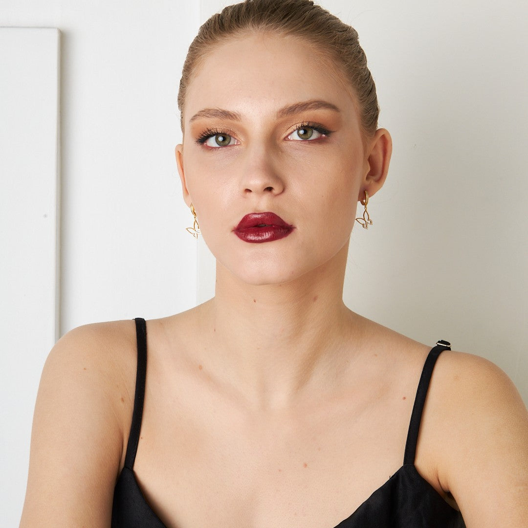 Minimal Kelebek Küpe - 925 GÜMÜŞ