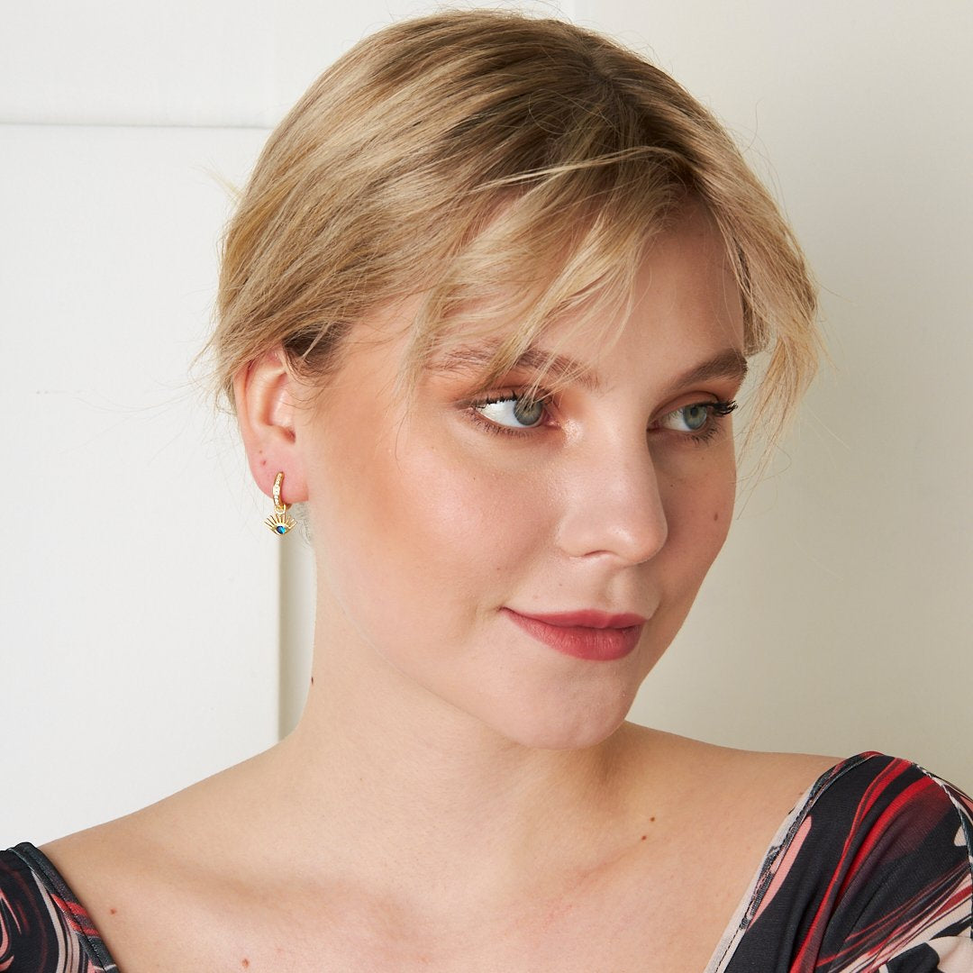 Mavi Gözlü Küpe - 925 GÜMÜŞ