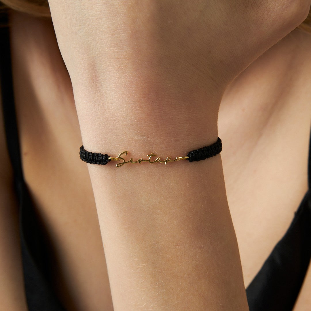 İsimli İp Bileklik Model2 - 925 GÜMÜŞ