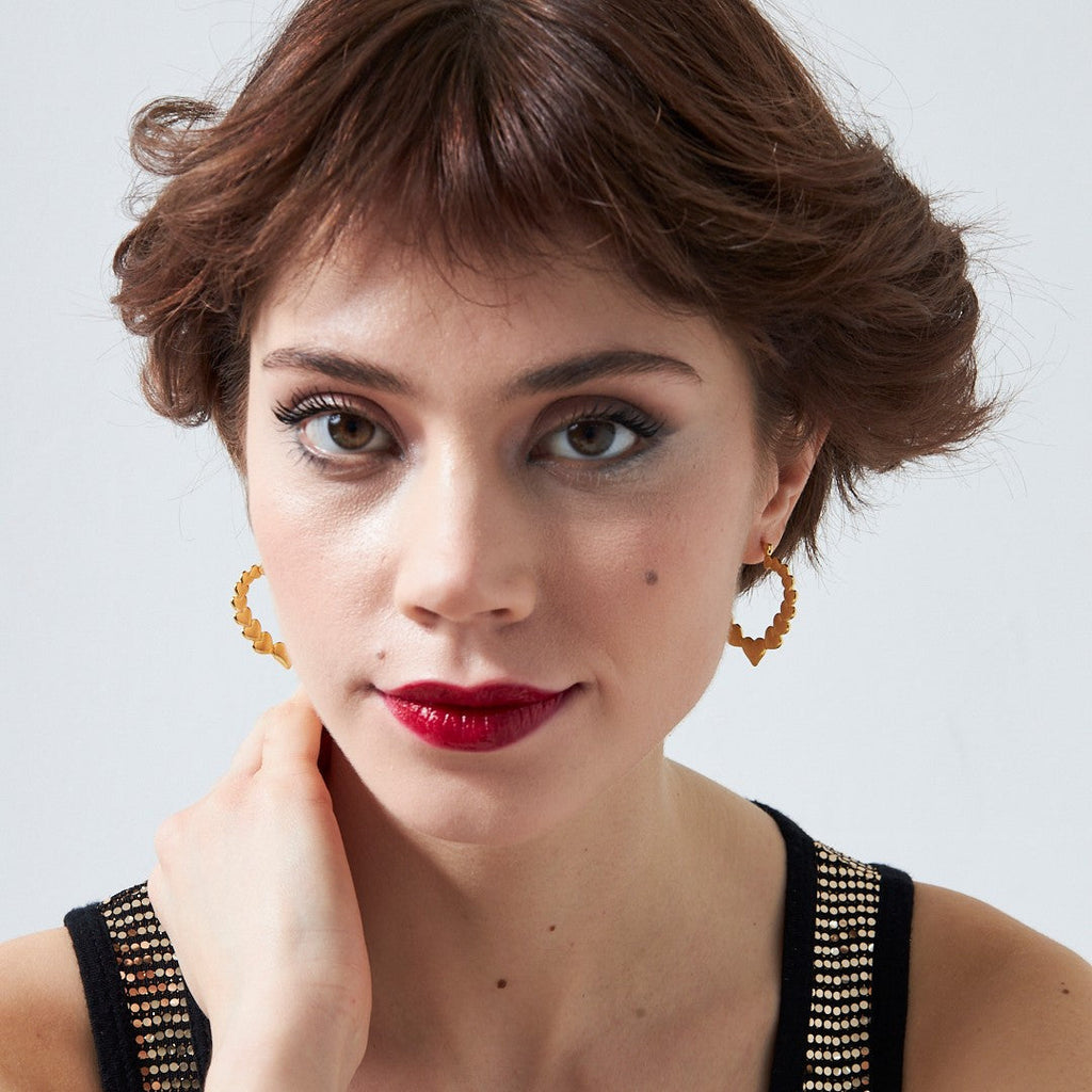 Büyük Kalp Küpe - 925 GÜMÜŞ