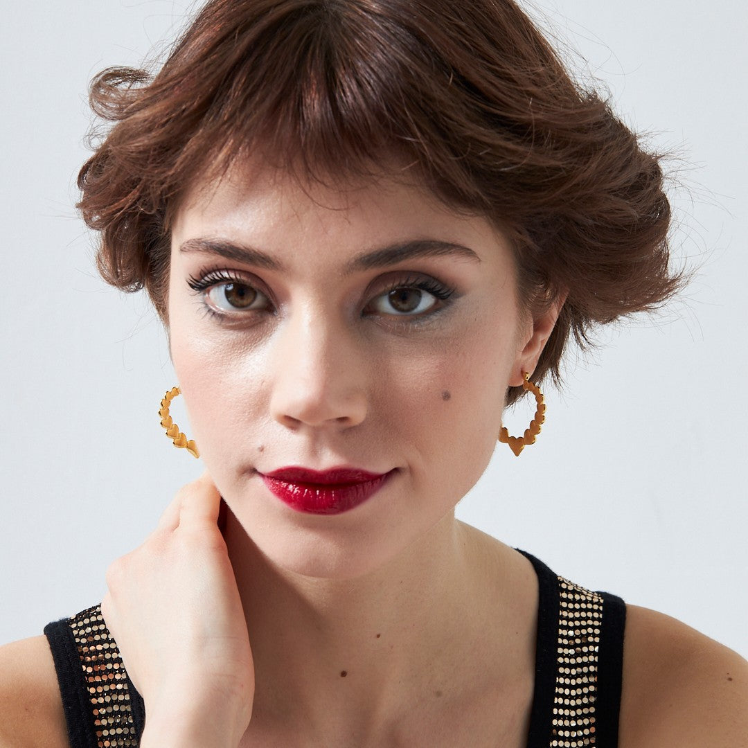 Büyük Kalp Küpe - 925 GÜMÜŞ