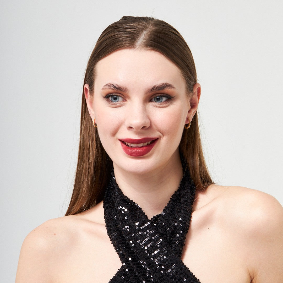 Zirkonya Halka Küpeler - 925 GÜMÜŞ