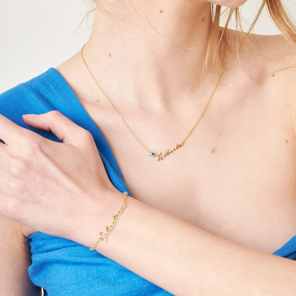 El Yazısı Nazar İsim Seti - 925 GÜMÜŞ