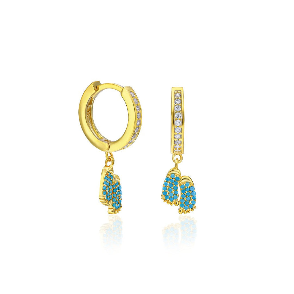 Taşlı Bebek Ayak Küpesi - 925 GÜMÜŞ