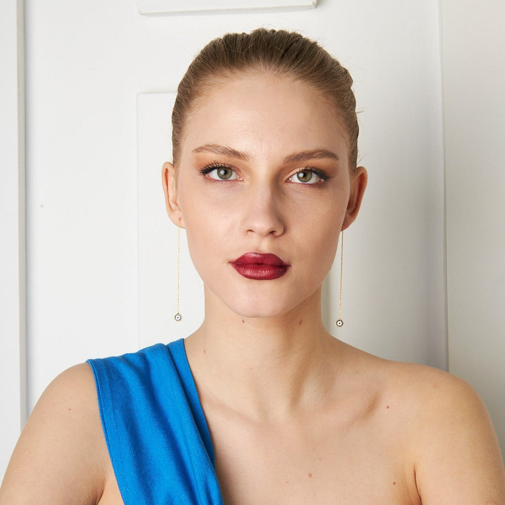 Nazar Sarkan Küpe - 925 GÜMÜŞ