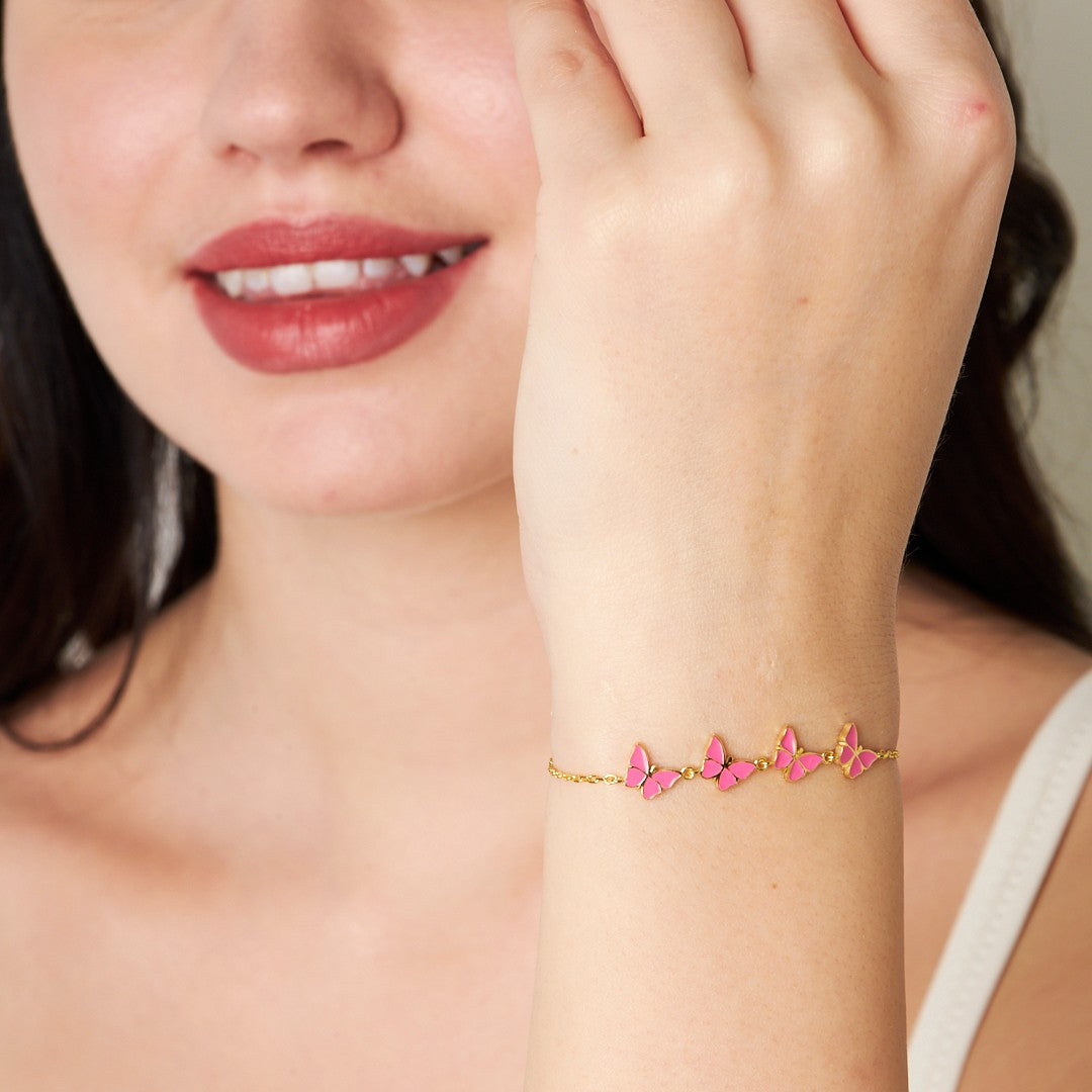 Dörtlü Kelebek Bileklik - 925 GÜMÜŞ