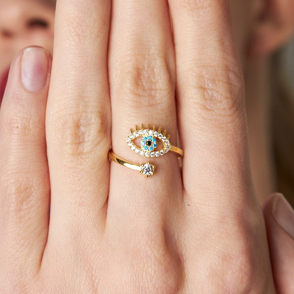 Tektaşlı Kirpik Yüzük - 925 GÜMÜŞ