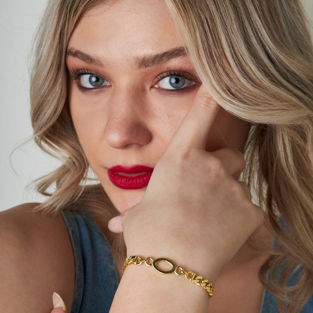 Yuvarlak Gurme Zincir Bileklik - 925 GÜMÜŞ