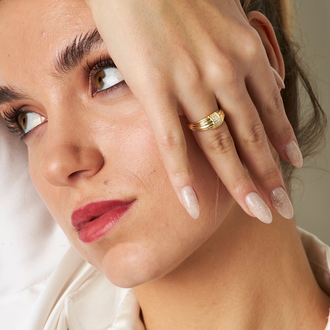 Söğüt Modeli Taşlı Yüzük - 925 GÜMÜŞ