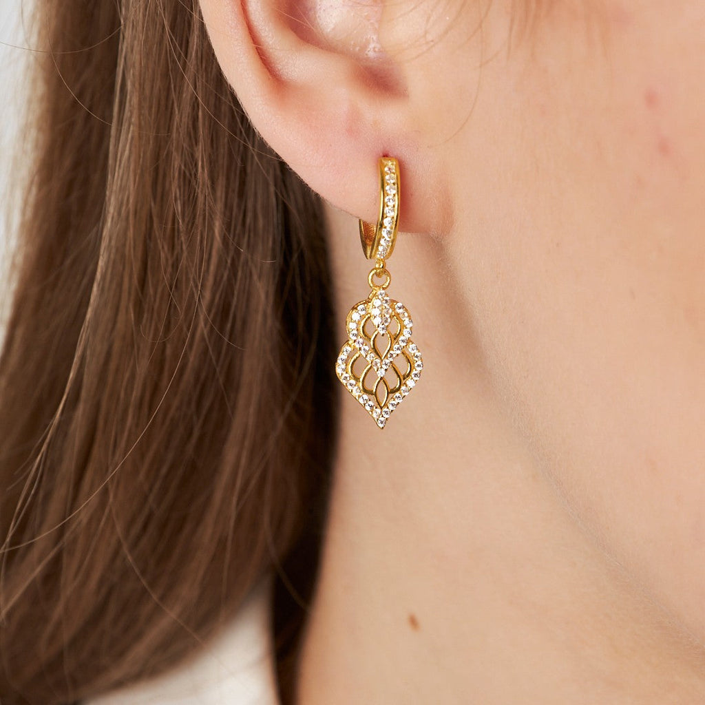 Taşlı Fantazi Küpe - 925 GÜMÜŞ