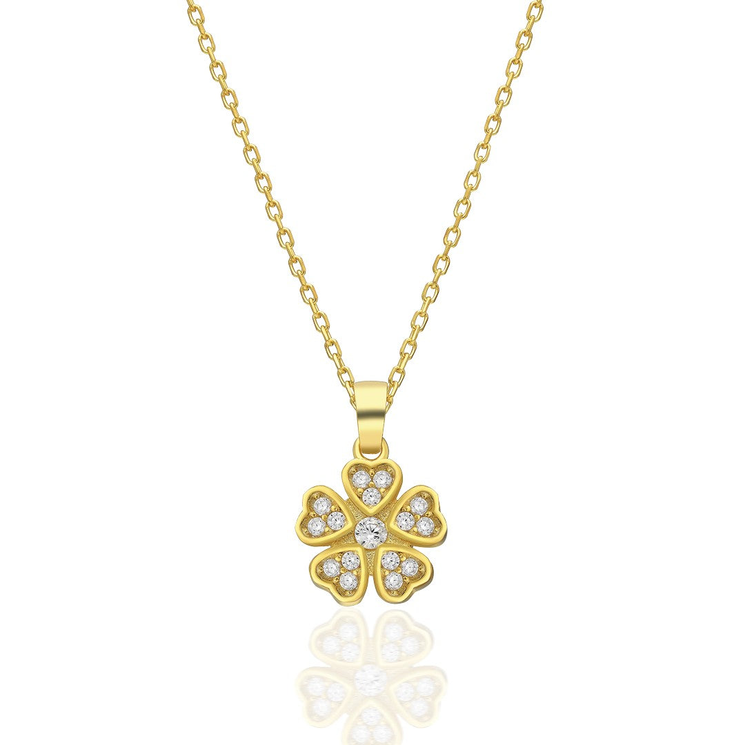 Beş Yapraklı Yonca Kolye - 925 GÜMÜŞ