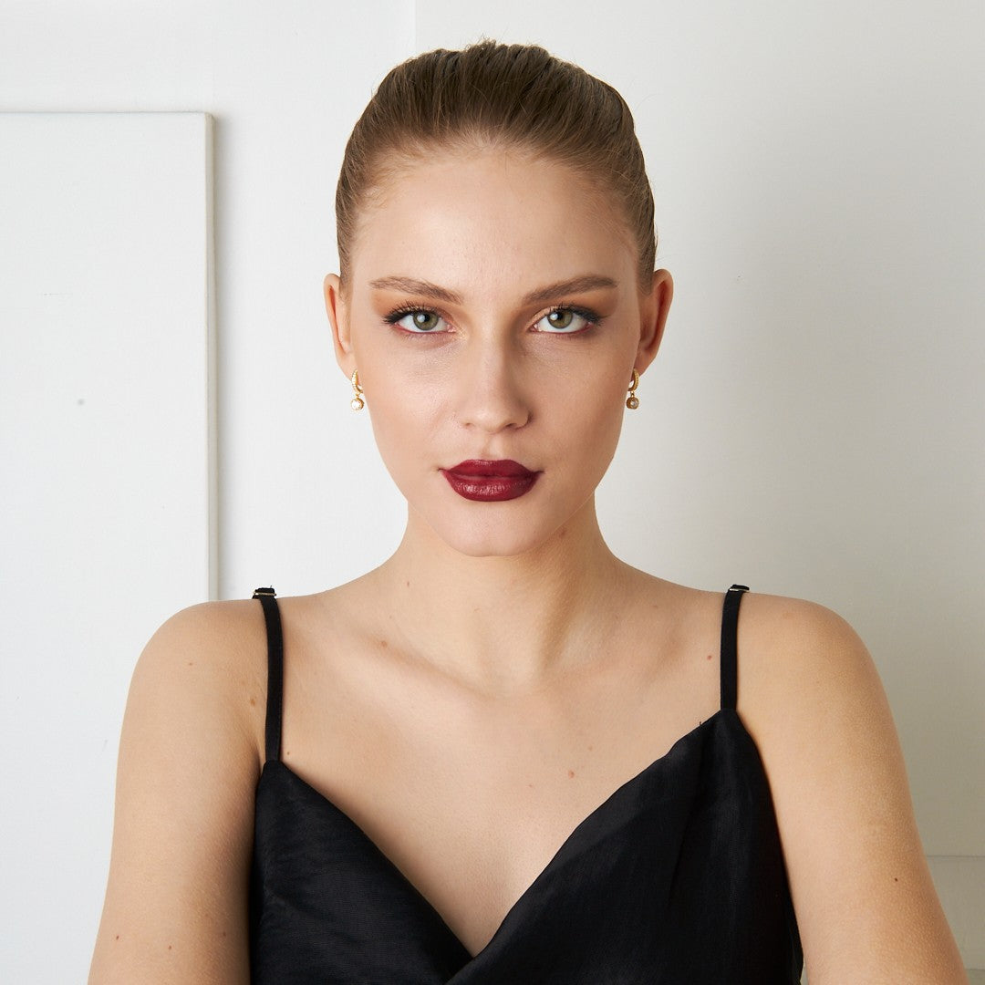 Minimal Tek Taş Küpe - 925 GÜMÜŞ