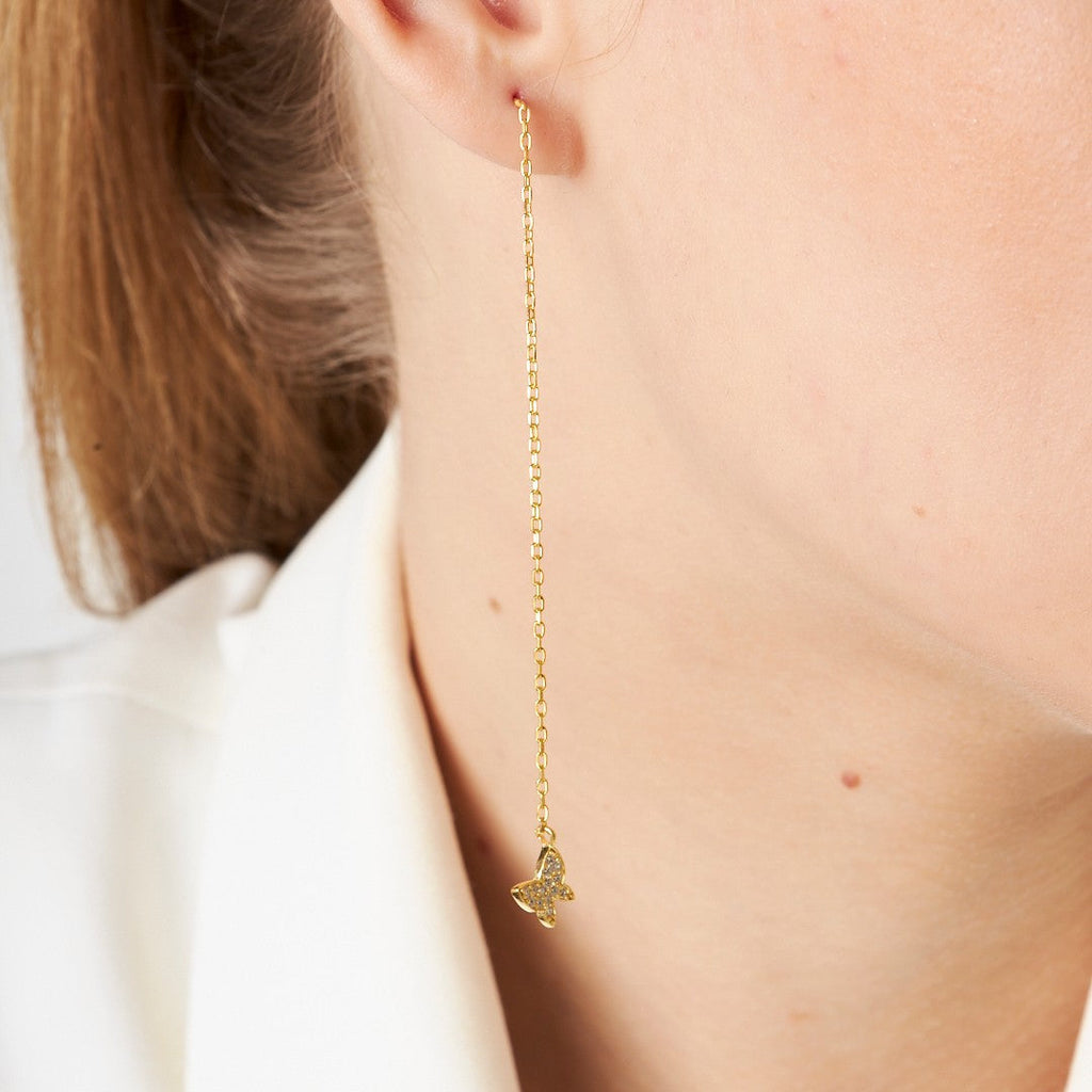 Sarkan Kelebek Küpeler - 925 GÜMÜŞ