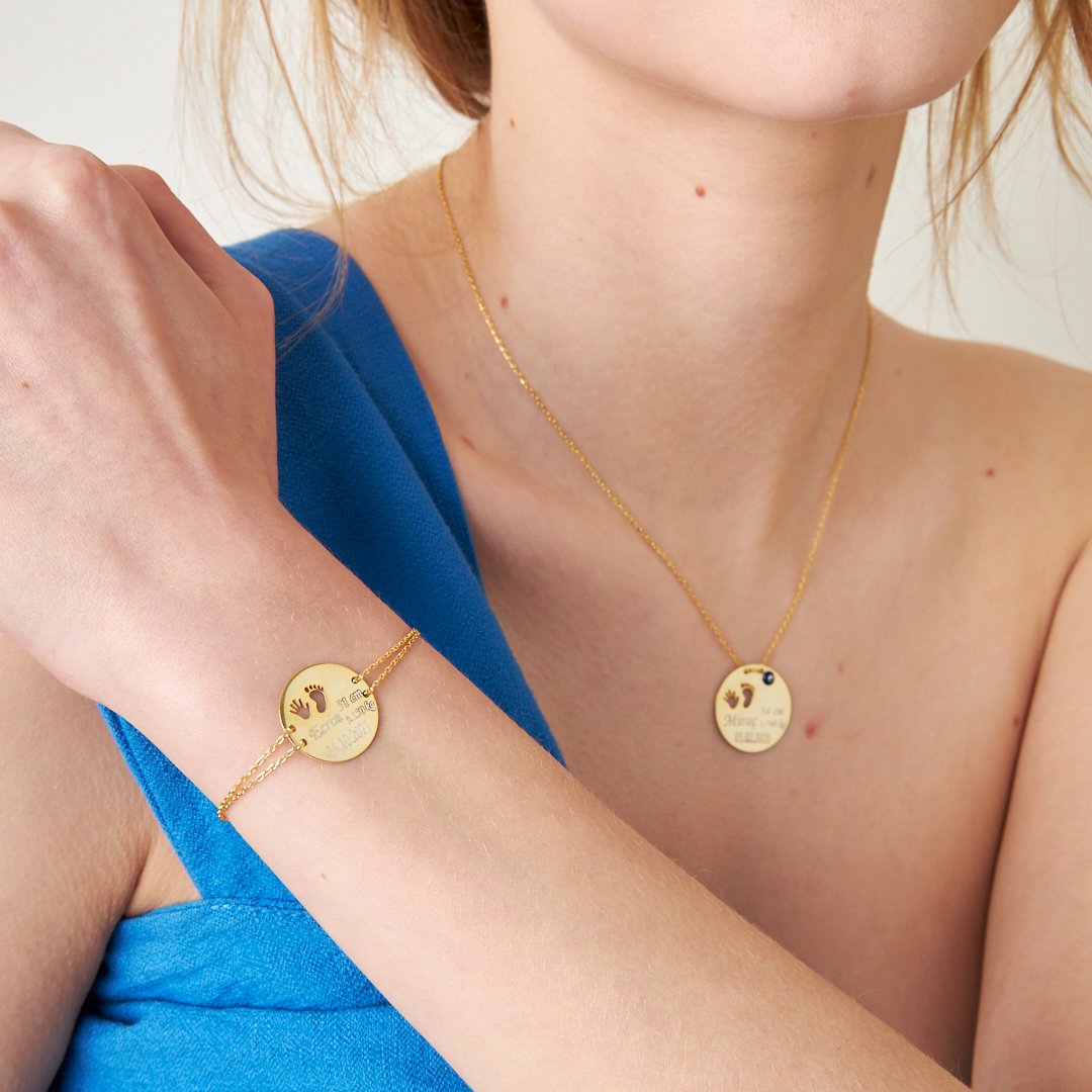 Basit Plakalı Yenidoğan Seti - 925 GÜMÜŞ