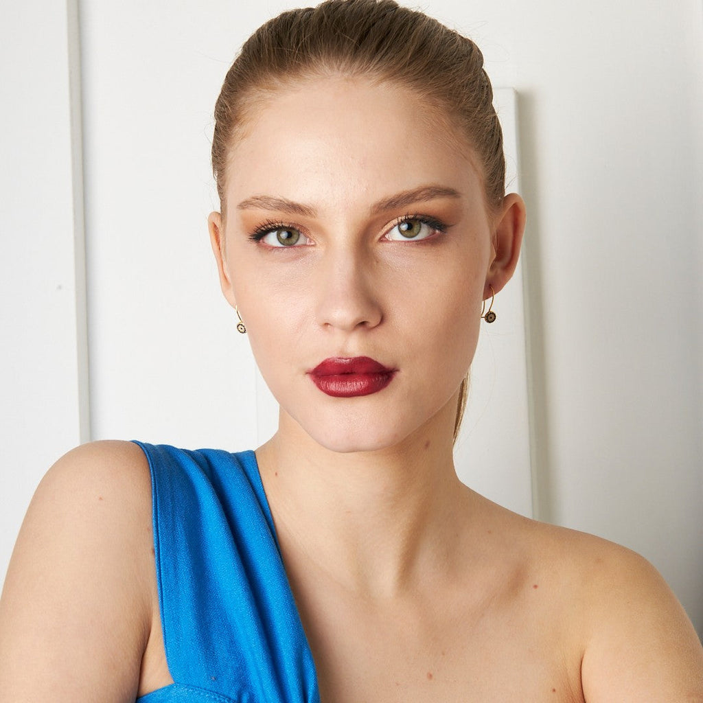 Çengelli Nazar Küpesi - 925 GÜMÜŞ