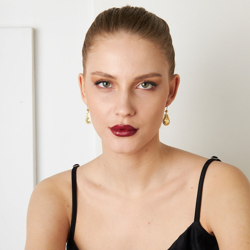 Monogramlı Lale Küpe - 925 GÜMÜŞ