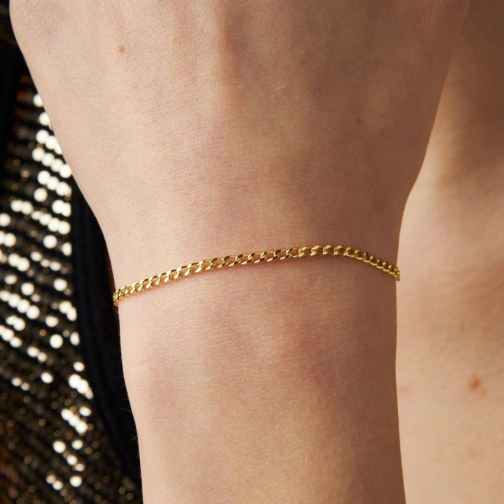 İnce Zincir Bileklik - 925 GÜMÜŞ