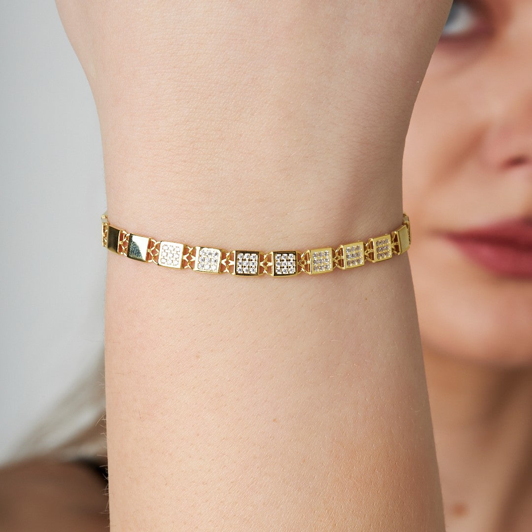 Kare Bilezik - 925 GÜMÜŞ