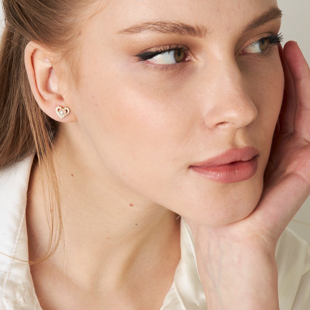 Kalpli İnci Küpeler - 925 GÜMÜŞ