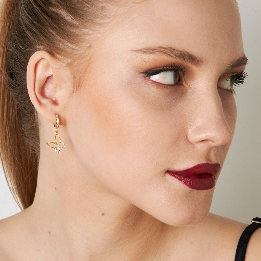 Minimal Kelebek Küpe - 925 GÜMÜŞ