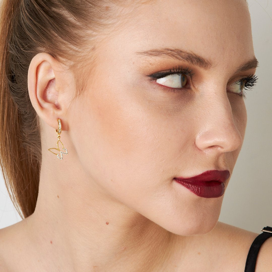 Minimal Kelebek Küpe - 925 GÜMÜŞ