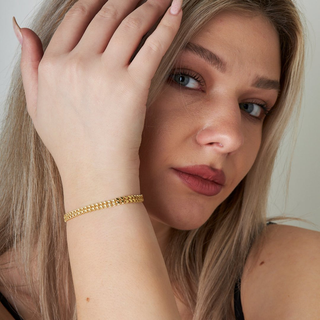 Modern Taş Pullu Bileklik - 925 GÜMÜŞ