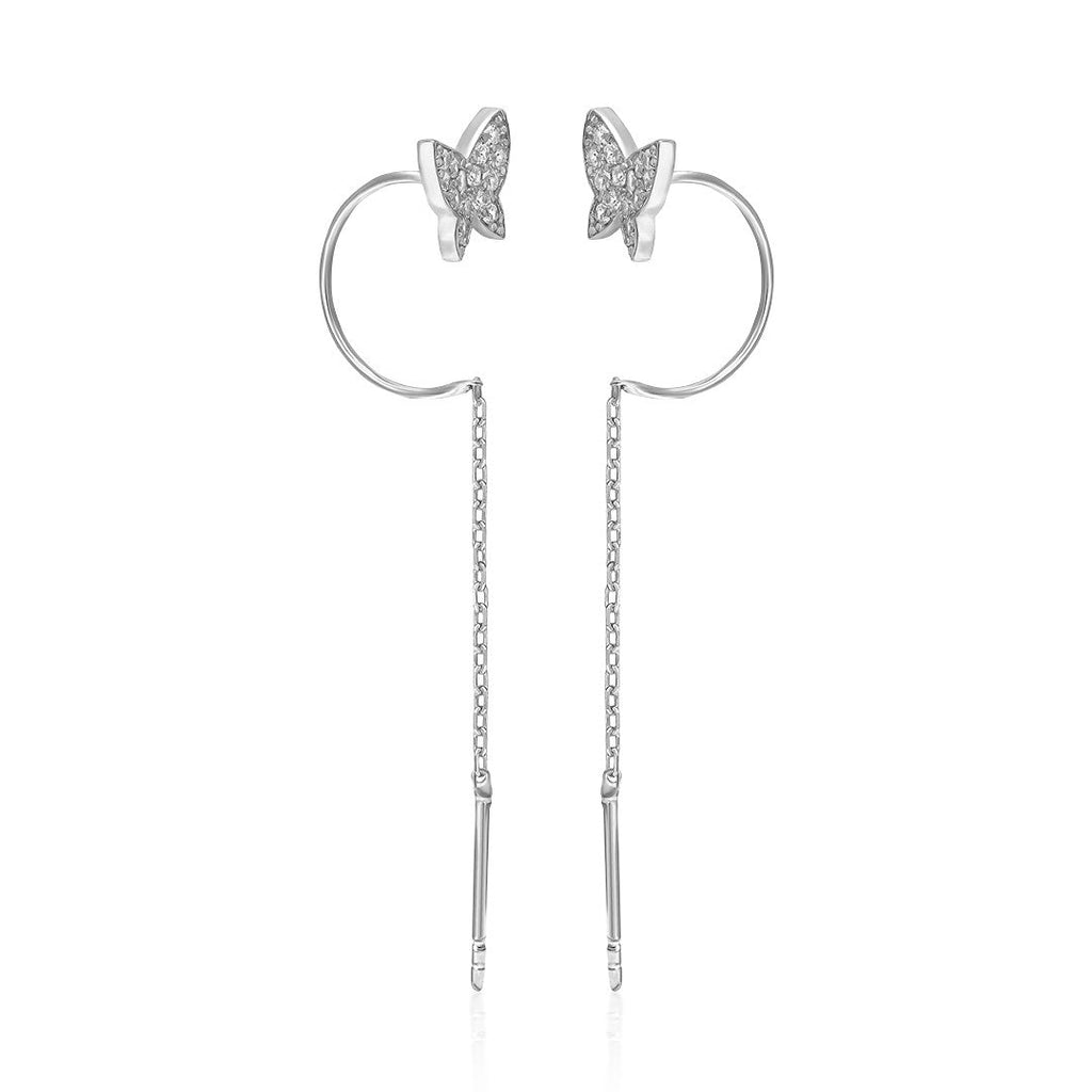 Kelebek Detaylı Küpe - 925 GÜMÜŞ