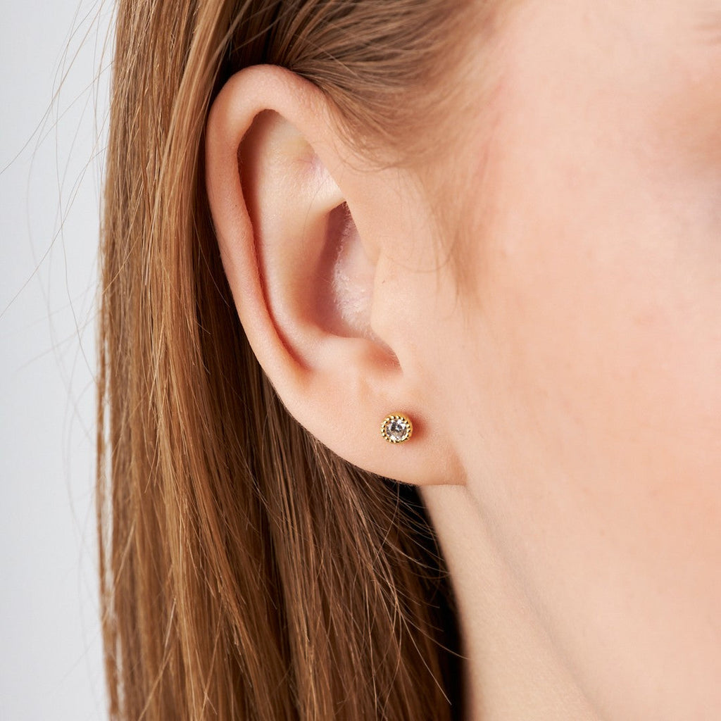 Oval Taş Piercing - 925 GÜMÜŞ