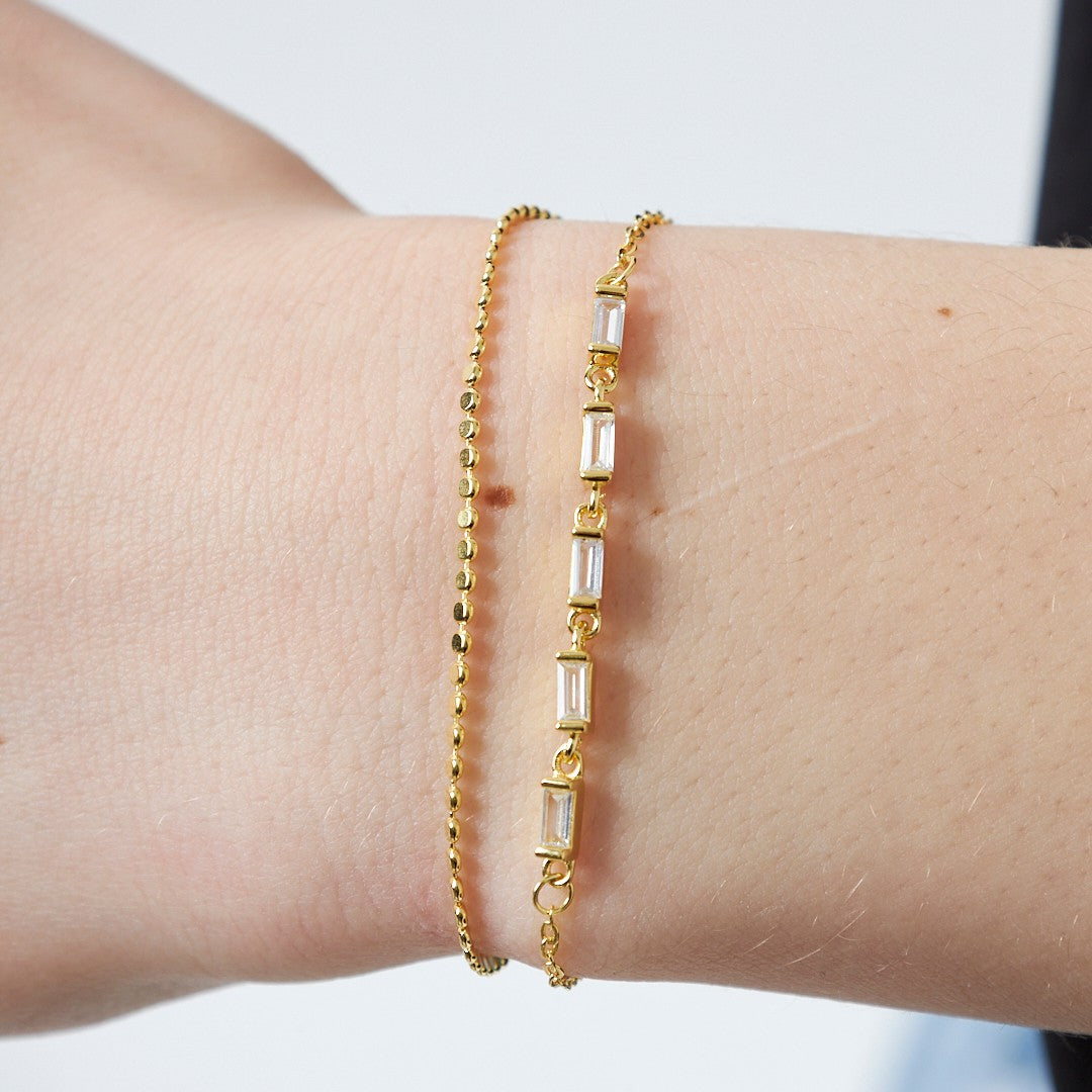 İki Zincirli Baget Bileklik - 925 GÜMÜŞ