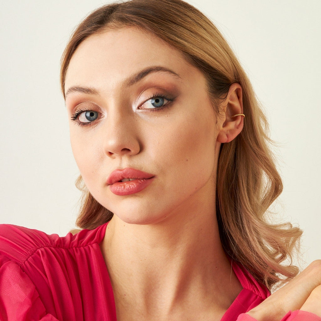 Bükülmüş Kıkırdak Küpeler - 925 GÜMÜŞ