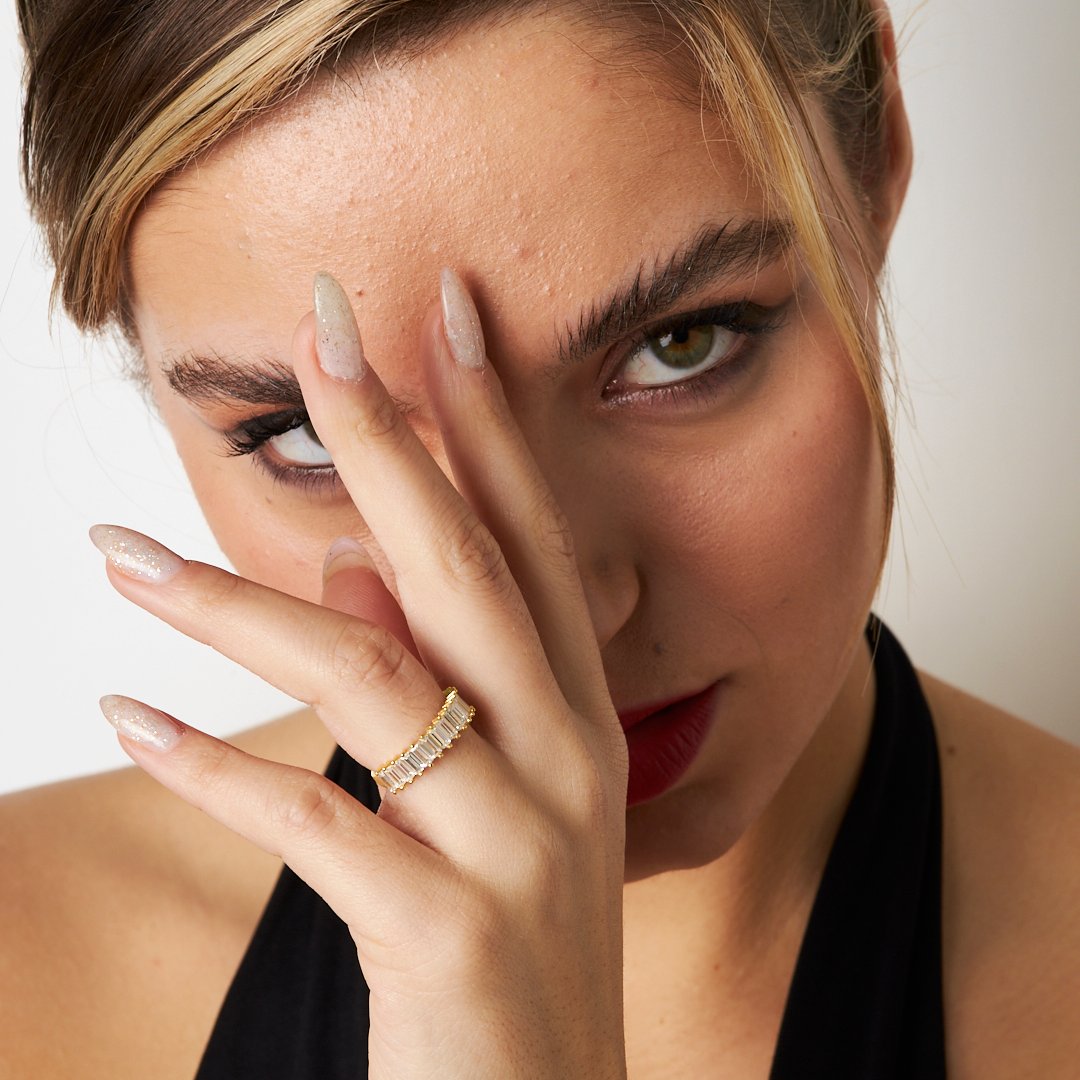 Satır Baget Yüzük - 925 GÜMÜŞ