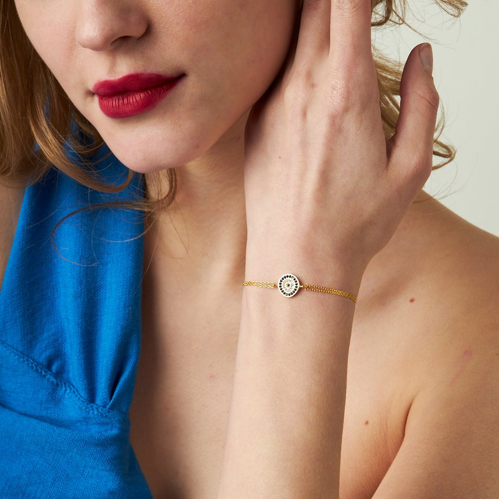 Yuvarlak Gözlü Bilezik - 925 GÜMÜŞ