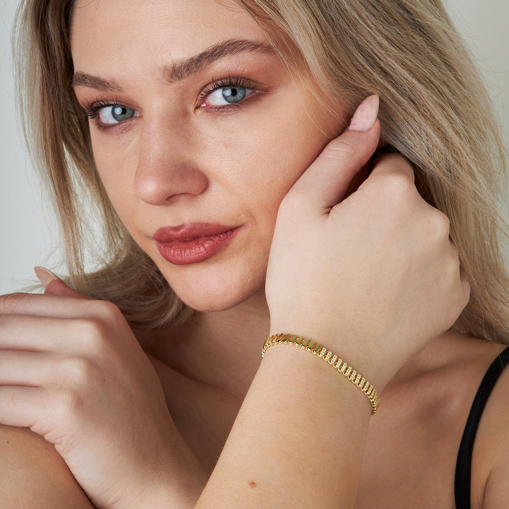 Lüks Taşlı Bileklik - 925 GÜMÜŞ