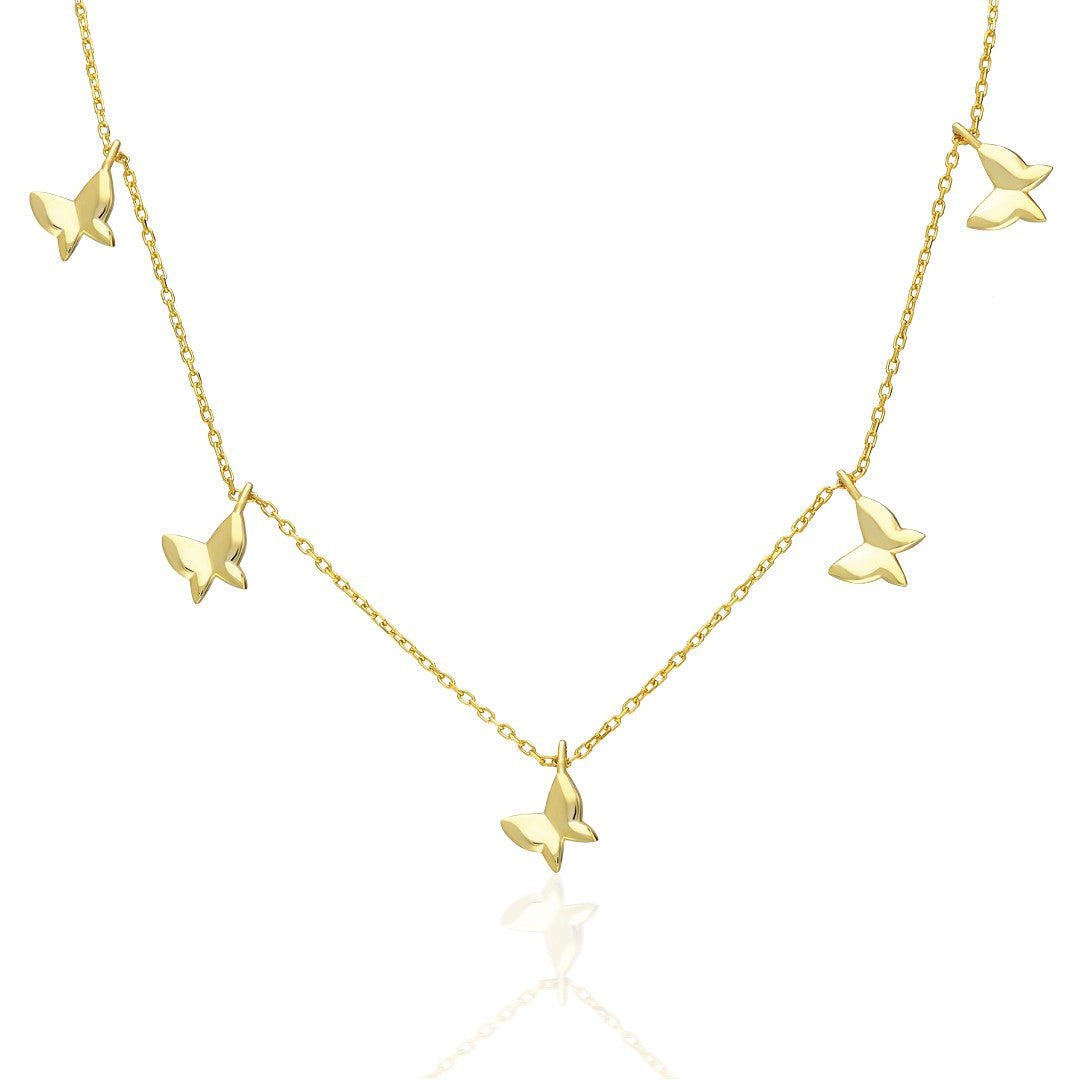 Kelebek Plaka Kolye - 925 GÜMÜŞ