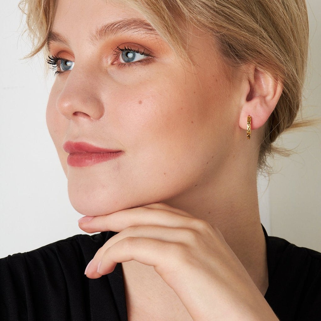 Sonsuz Detaylı Halka Küpeler - 925 GÜMÜŞ