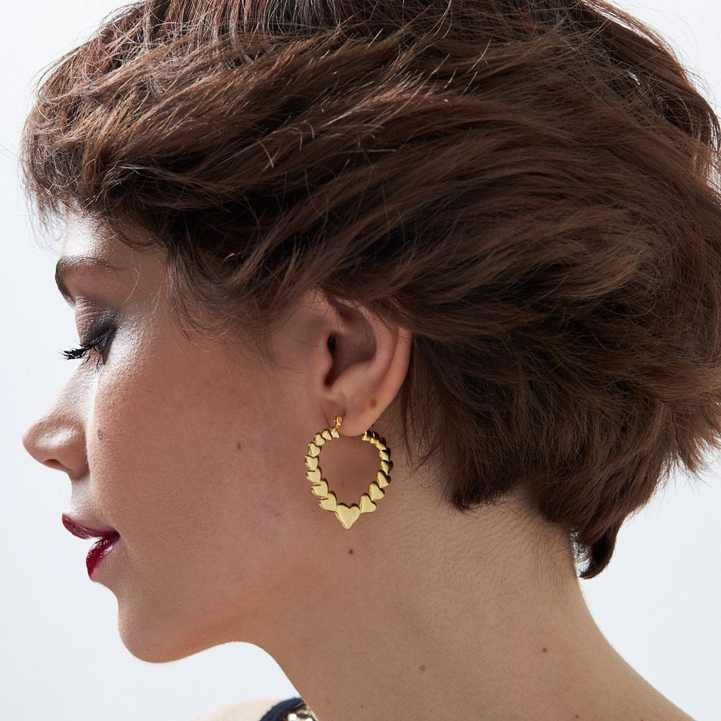 Büyük Kalp Küpe - 925 GÜMÜŞ