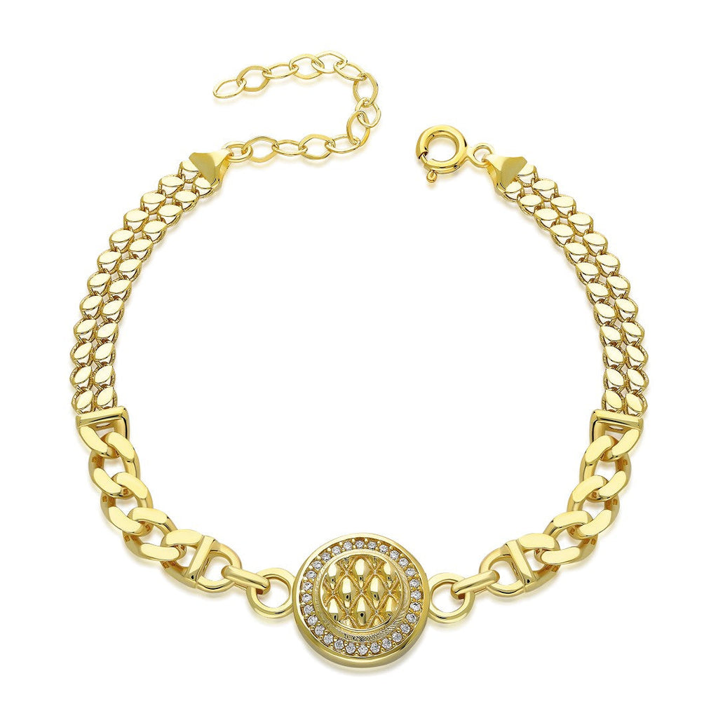 Yuvarlak İki Zincirli Model Bileklik - 925 GÜMÜŞ