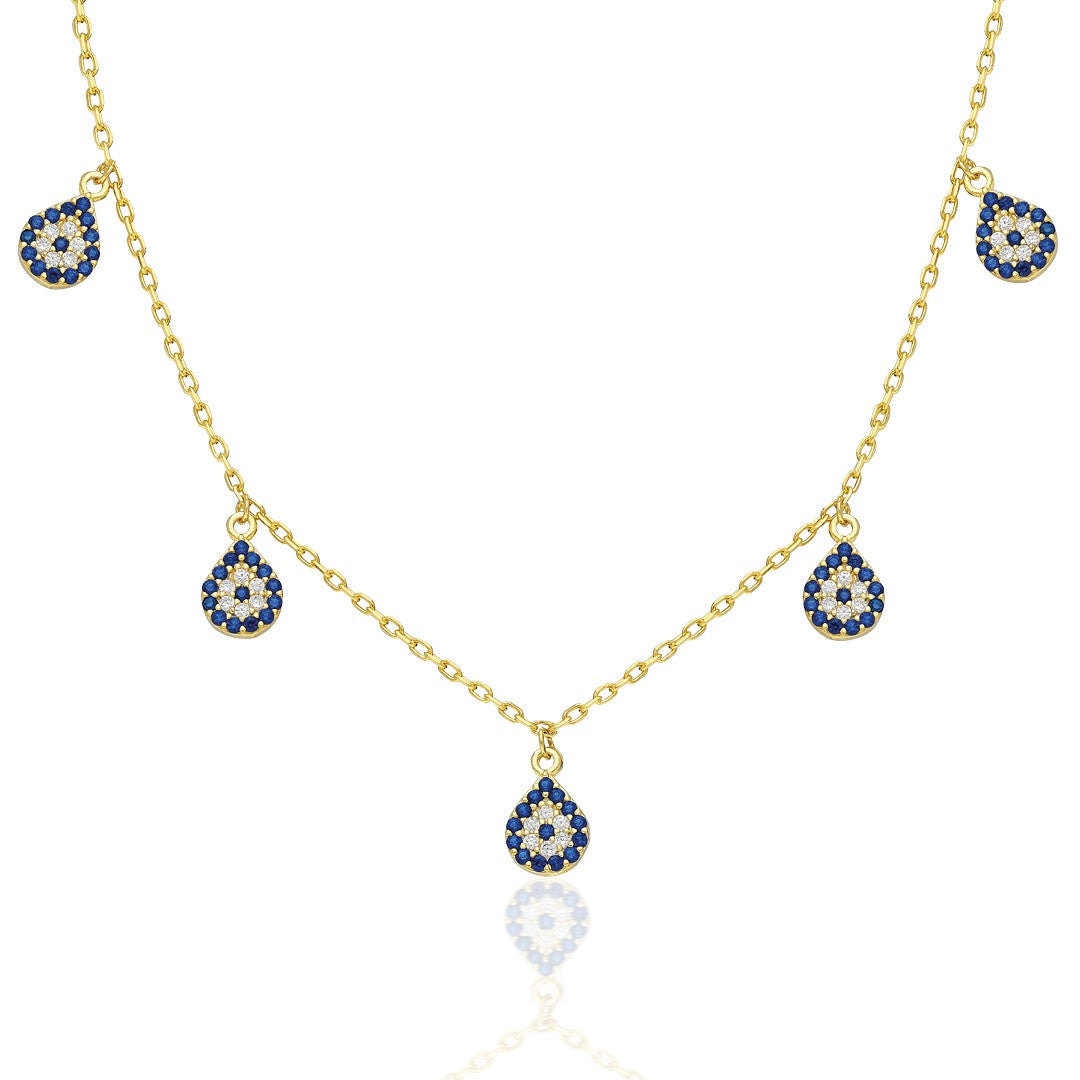 Beşli Nazar Kolyesi - 925 GÜMÜŞ