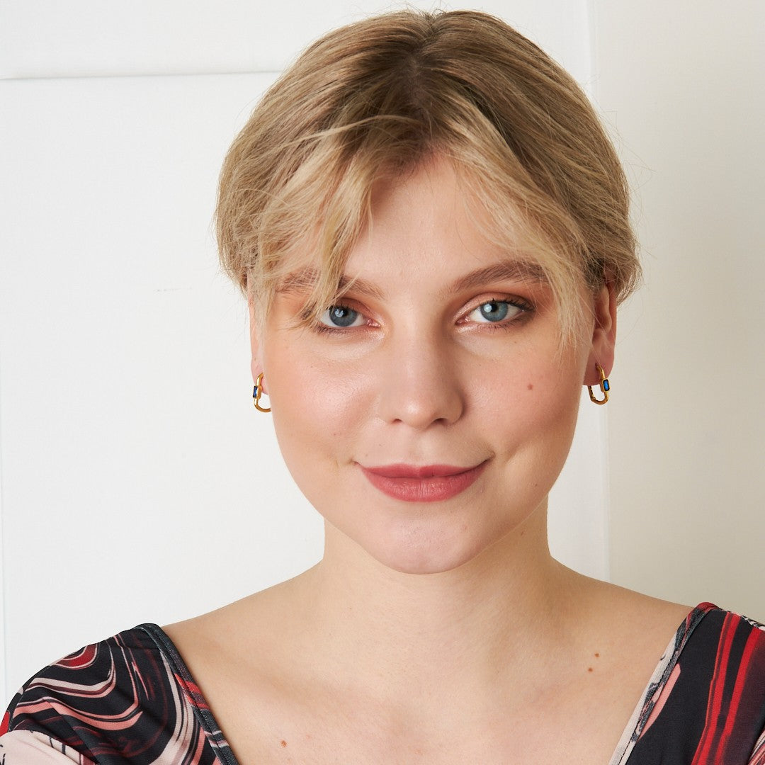 Göztaşı Kancalı Model Küpe - 925 GÜMÜŞ