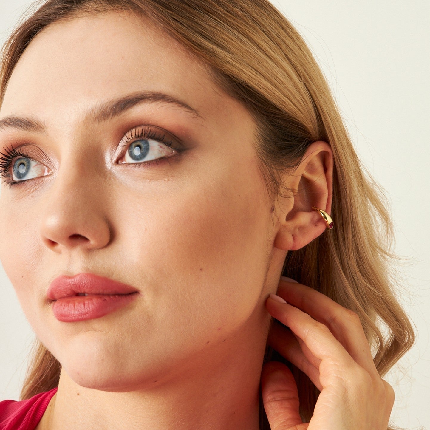 Fuşya kıkırdak küpe - 925 GÜMÜŞ