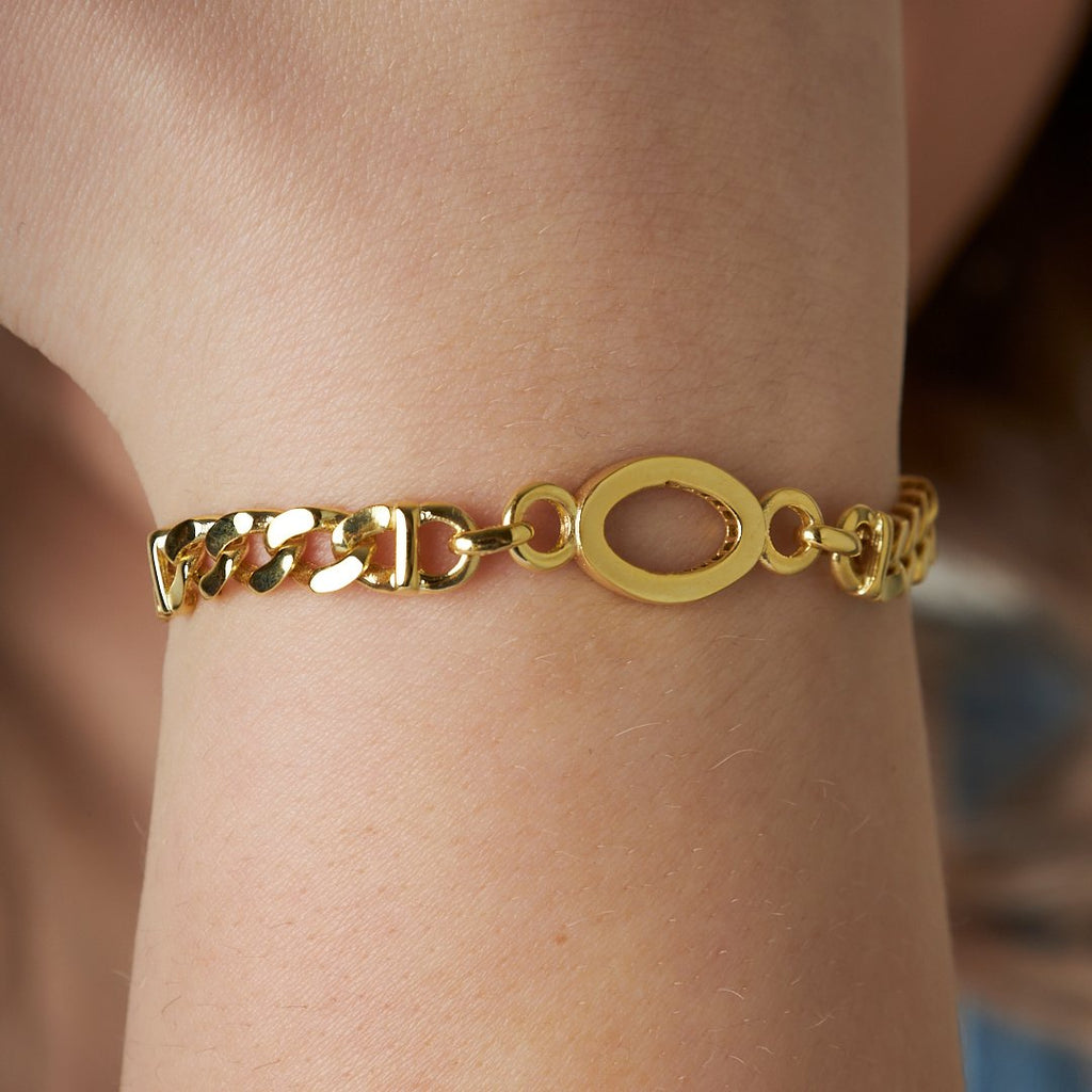 Yuvarlak Gurme Zincir Bileklik - 925 GÜMÜŞ