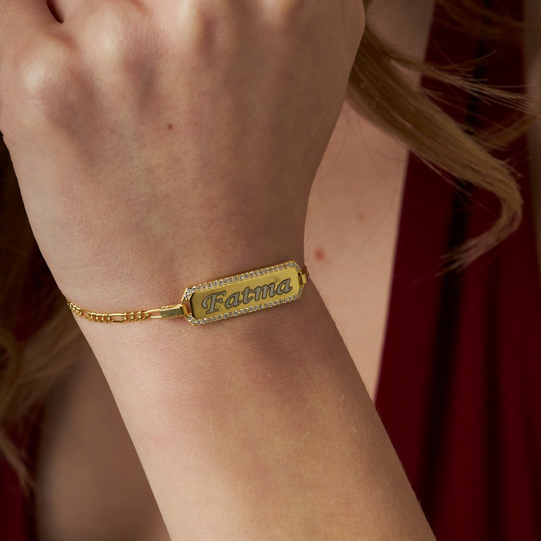 Zirkon taşlı bebek künyesi - 925 GÜMÜŞ