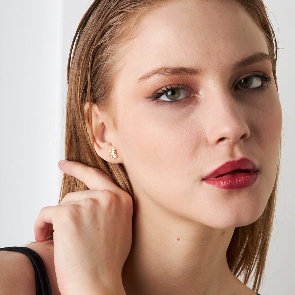 Beş Taşla Piercing - 925 GÜMÜŞ